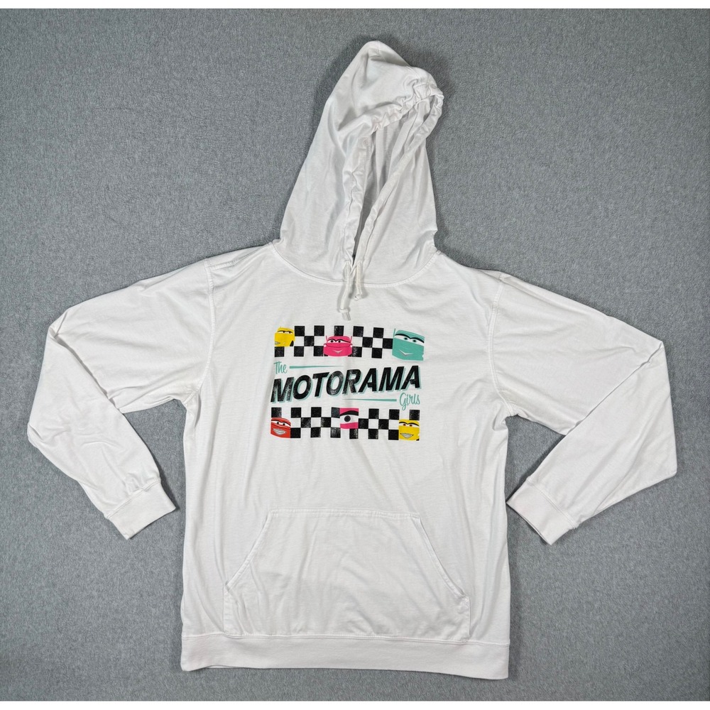 Disney Parks The Motorama Girls Cars Graphic Hoodie White XL
